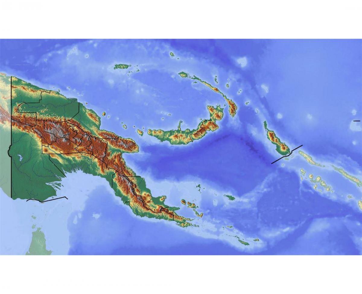 பப்புவா நியூ கினி topographic வரைபடம்